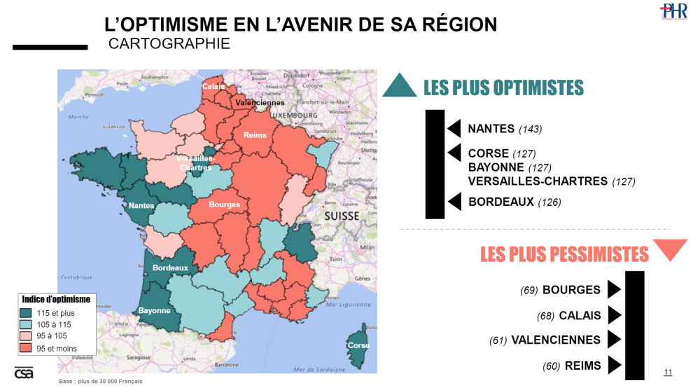 Régionautes, l'optimisme en l'avenir de sa région, cartographie