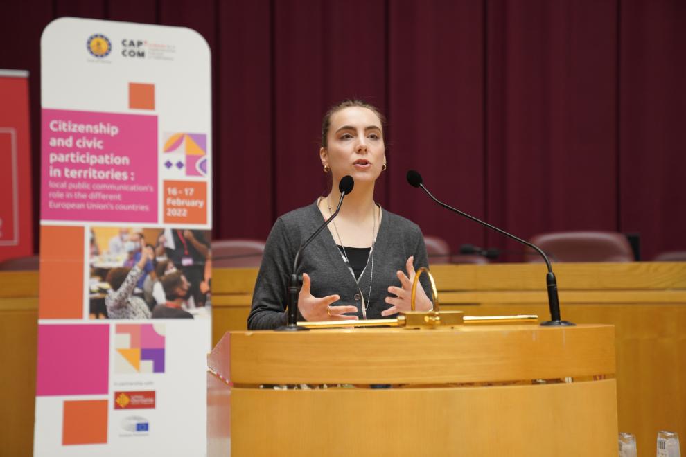 Elizabeth Wiltshire lors du séminaire international "Citoyenneté et participation dans les territoires" Février 2022 à Toulouse